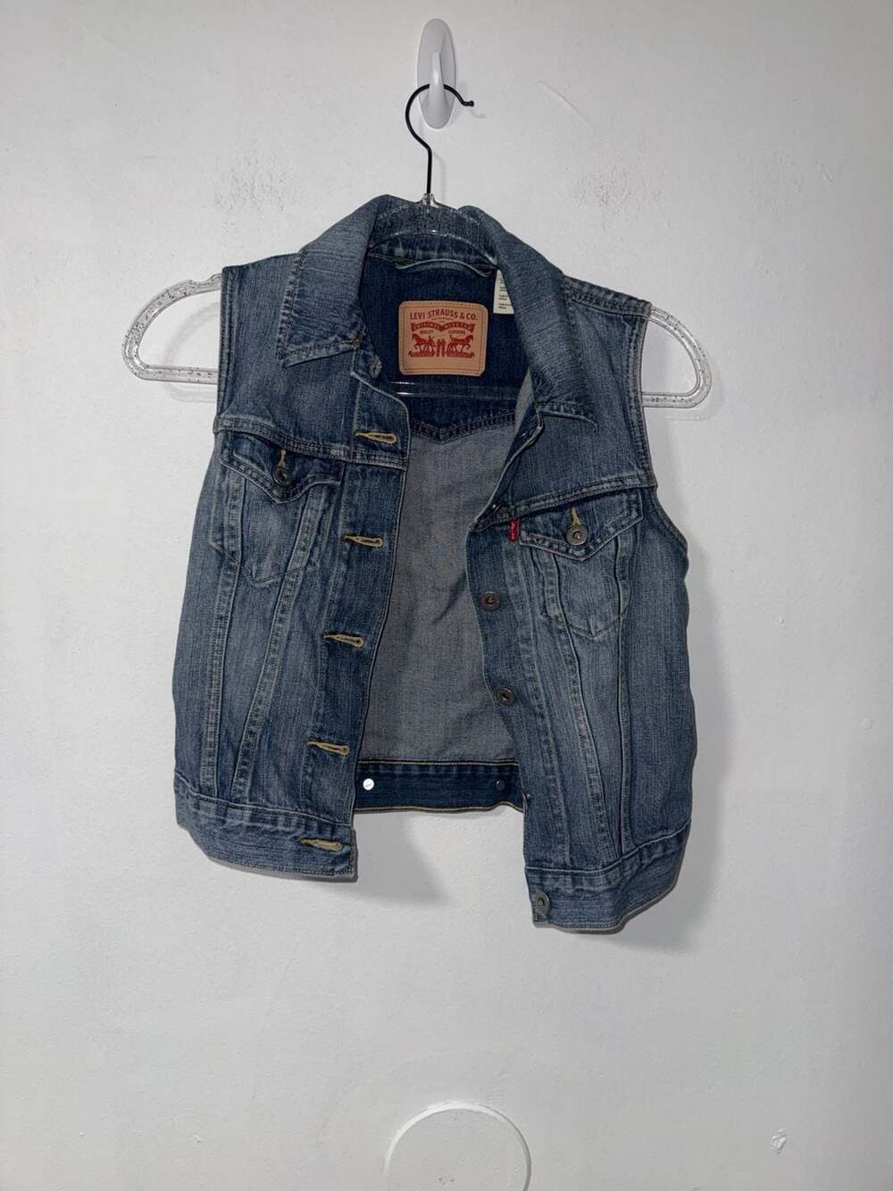Levi's Women's Blue Denim Button-Up Vest Size XS